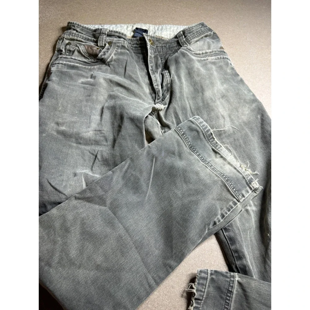 Kuhl Easy Rydr Mens Gray Faded Distressed Utility Work Pants 32x32 Articulated